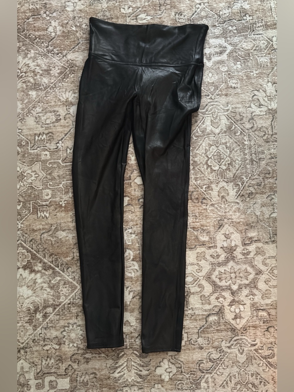 SPANX Black Faux-Leather Leggings